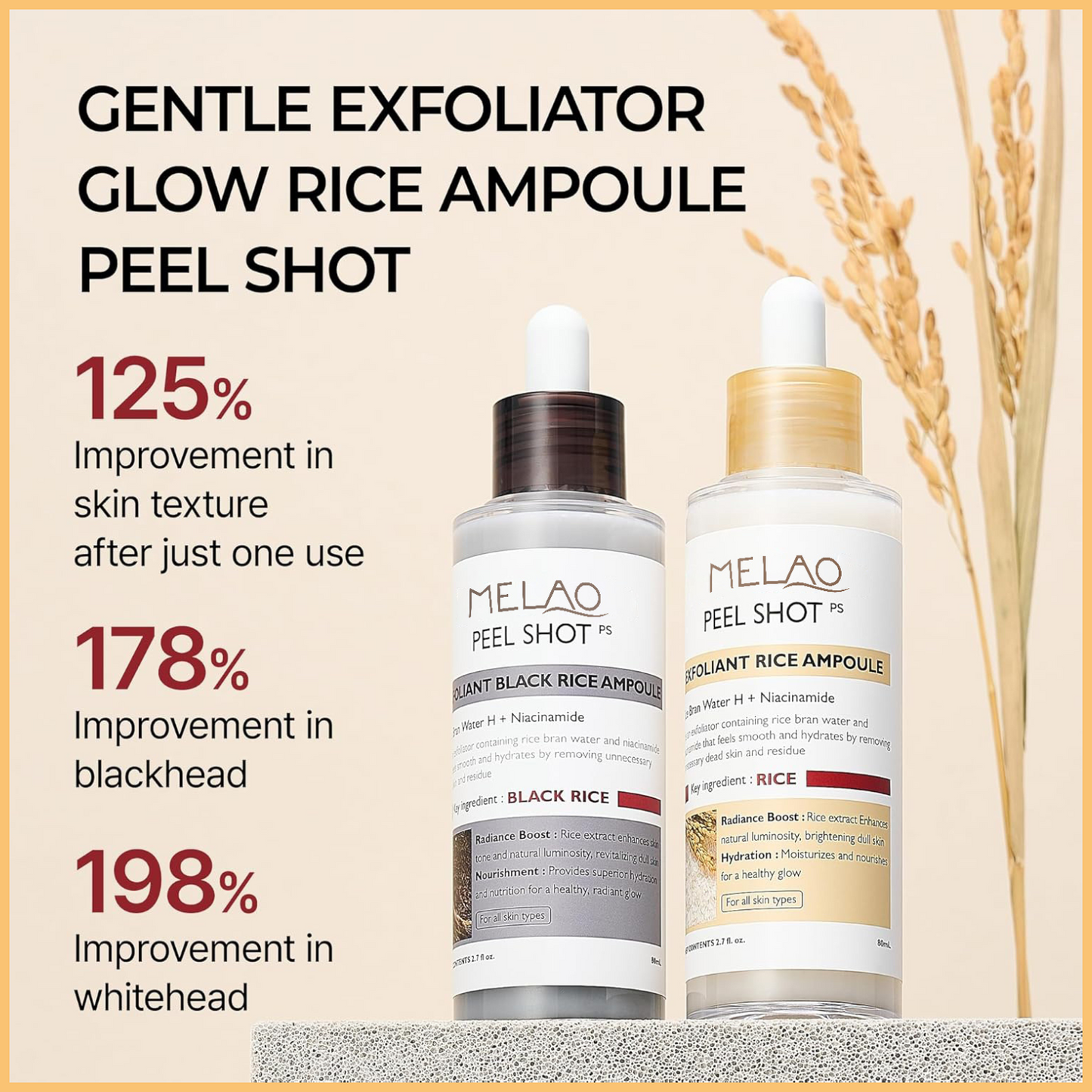 Peel Shot Glow Rice Ampoule Duo by MELAO BEAUTY